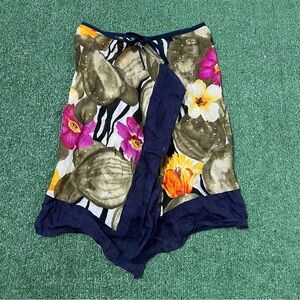 Vintage 90s Gottex floral beach cover up skirt